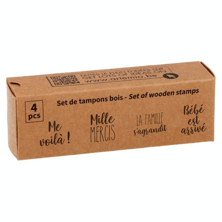 Tampons Bois Set Naissance 4 pcs - Artemio - Rougier et Plé