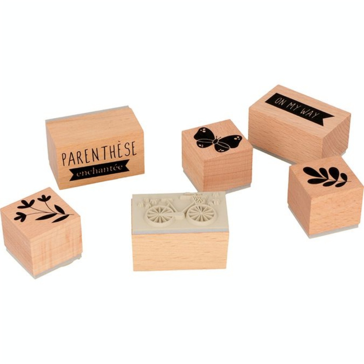 Tampons Bois Coffret On My Way 6 pcs - Artemio - Rougier et Plé