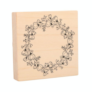 Tampon Bois Good Vibes Couronne 10 cm - Artemio - Rougier et Plé