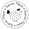 Tampon Transparent Rond 12 cm Joyeuses Pâques - Artemio - Rougier et Plé