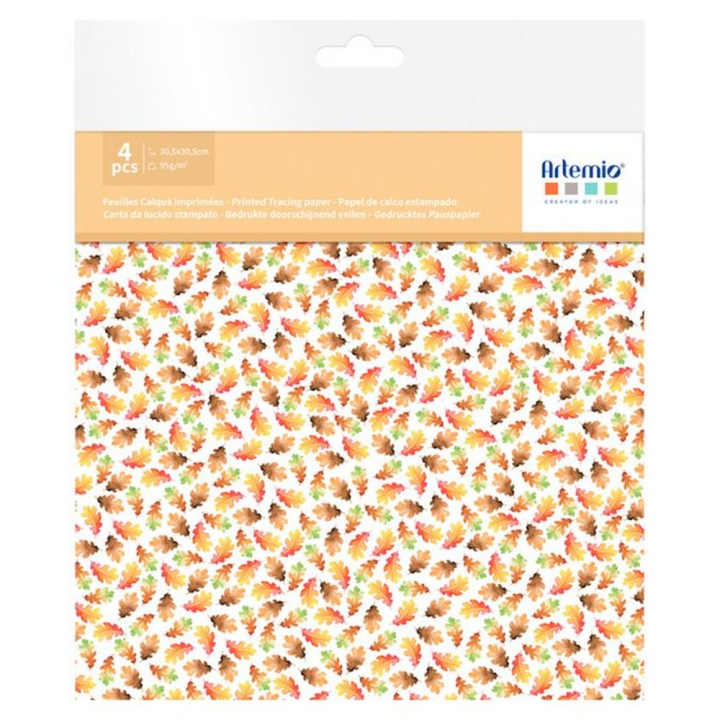 Papier Calque imprimé 30,5 x 30,5 cm Fall In Love 4 pcs - Artemio - Rougier et Plé