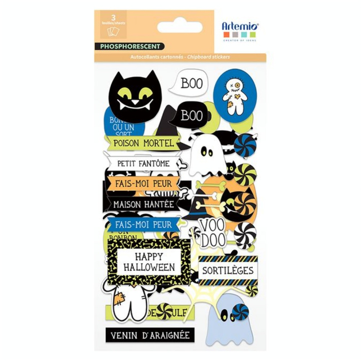 Stickers Cartonnés Phosphorescents Halloween - Artemio - Rougier et Plé