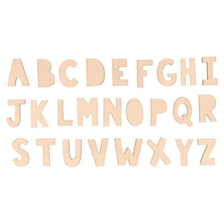 Mini Silhouettes en bois 72 pcs Lettres Alphabet - Artemio - Rougier et Plé