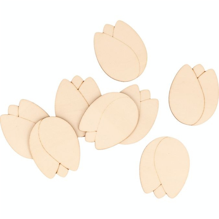 Silhouettes en bois 16 pcs Tulipes - Artemio - Rougier et Plé
