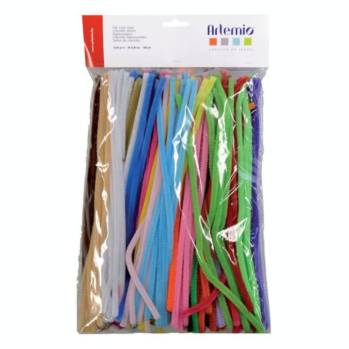 Chenille Cure-pipe 30 mm x ø 8 mm 210 pcs Assortiment - Artemio - Rougier et Plé