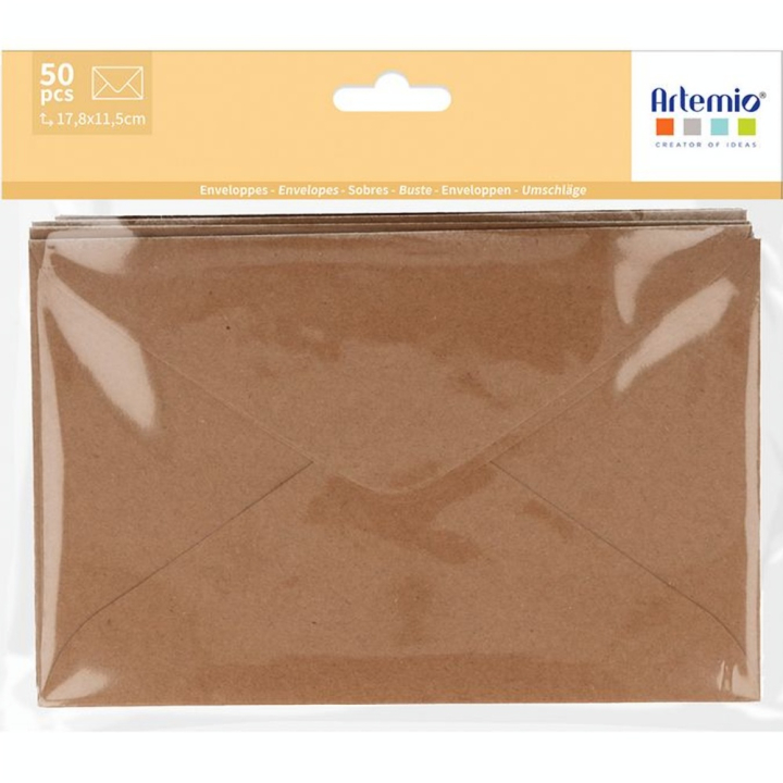 Enveloppes 17.8 x 11.5 cm 50 pcs Kraft - Artemio - Rougier et Plé