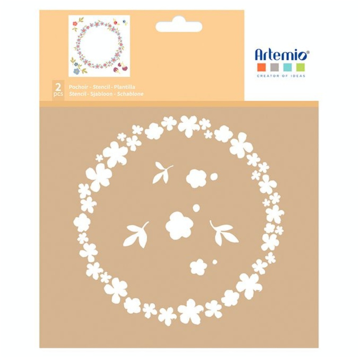 Pochoir Kraft 20 x 20 cm Couleurs Nature Couronne - Artemio - Rougier et Plé