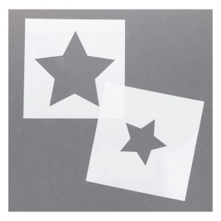 Pochoir Masque 15 x 15 cm 12 pcs Étoiles - Artemio - Rougier et Plé