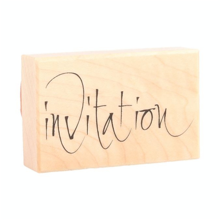 Tampon Bois Invitation 4.5 x 7 cm - Artemio - Rougier et Plé
