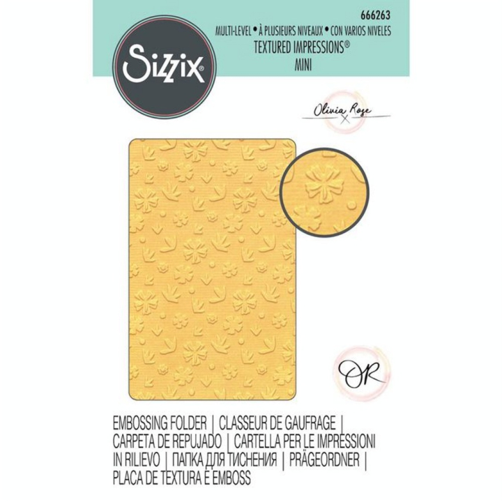 Classeur de gaufrage Multiniveau Texturé Scattered Florals - Sizzix - Rougier et Plé