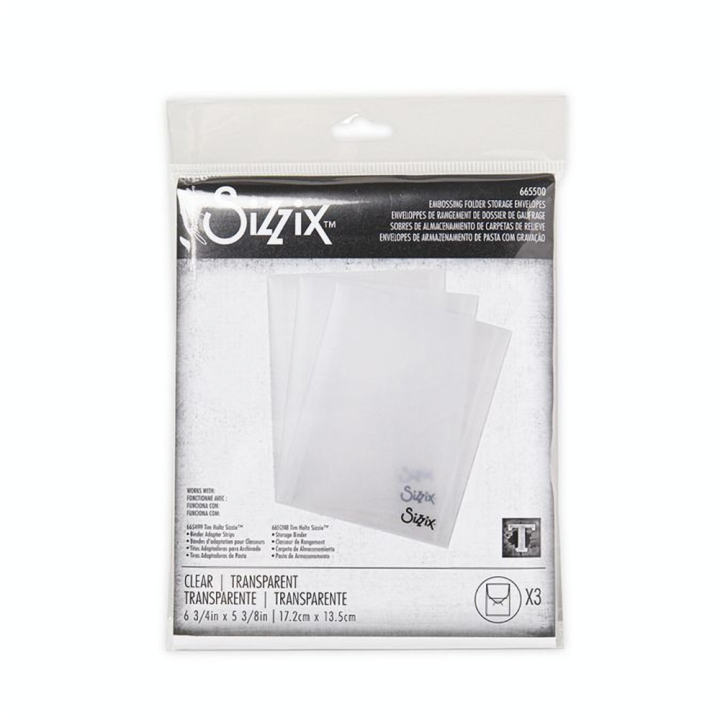 Enveloppes de rangement pour Classeur de gaufrage 17,2 cm x 13,5 cm 3 pcs - Sizzix - Rougier et Plé