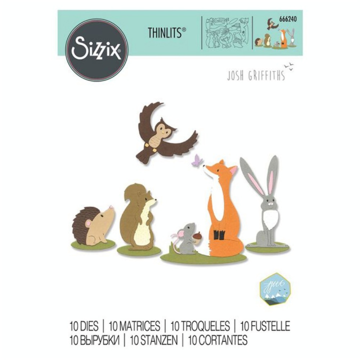 Matrices de découpe Thinlits Die Forest Animals - Sizzix - Rougier et Plé