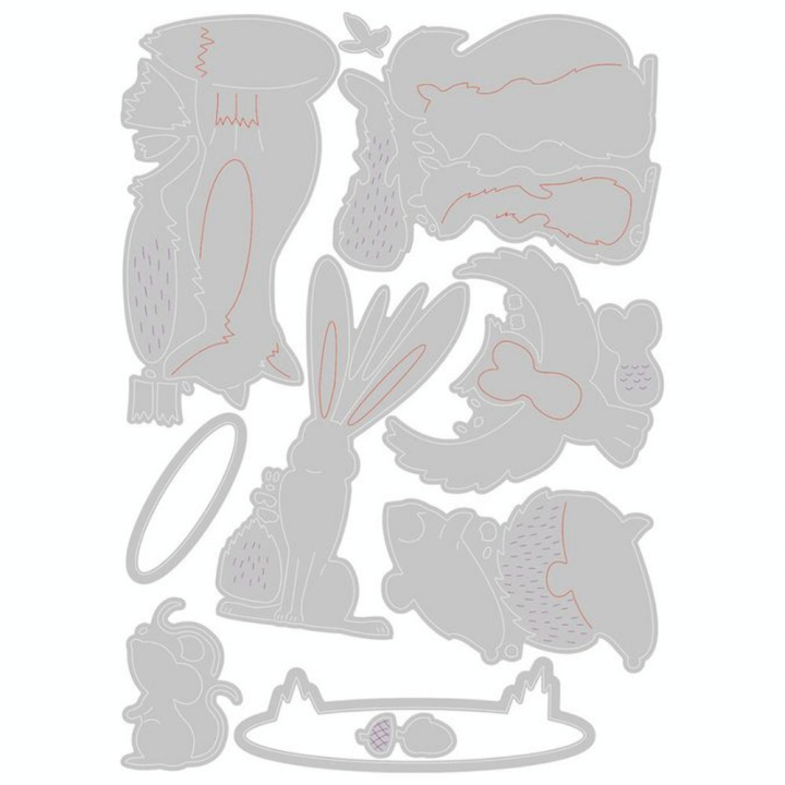 Matrices de découpe Thinlits Die Forest Animals - Sizzix - Rougier et Plé