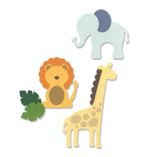 Matrices de découpe Thinlits Die 8 pcs Animaux du Zoo - Sizzix - Rougier et Plé