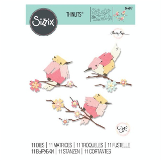 Matrices de découpe Thinlits Die Painted Birds - Sizzix - Rougier et Plé