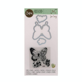 Matrices Framelits Die & Tampons transparents Butterfly Birthday - Sizzix - Rougier et Plé