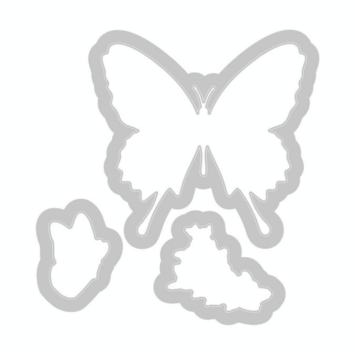 Matrices Framelits Die & Tampons transparents Butterfly Birthday - Sizzix - Rougier et Plé
