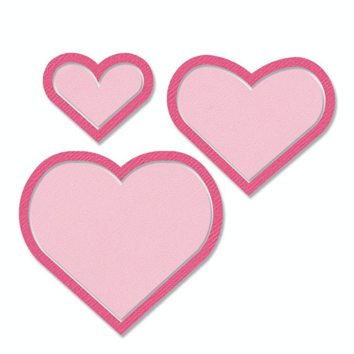 Matrices Framelits Die 6 pcs Cœurs - Sizzix - Rougier et Plé