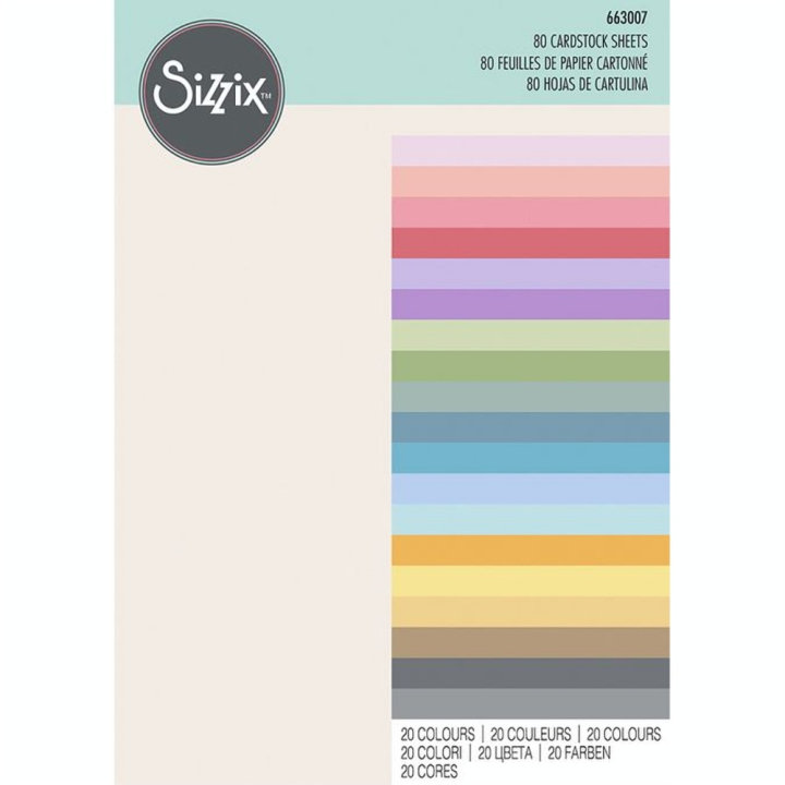 Papier Cardstock A4 21 x 29.7 cm Lot de 80 pcs - Sizzix - Rougier et Plé