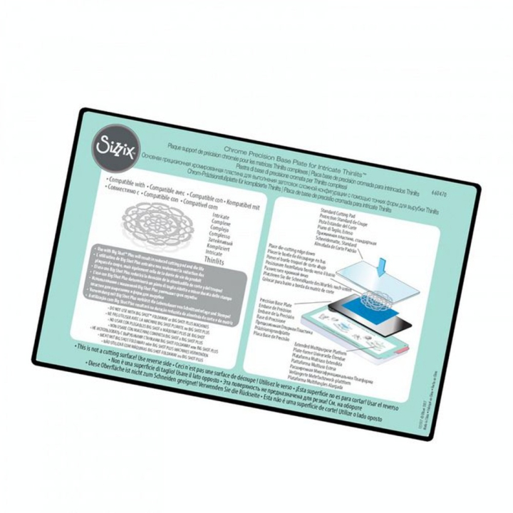 Plaque support de précision Chromée pour matrices Thinlits complexes - Sizzix - Rougier et Plé