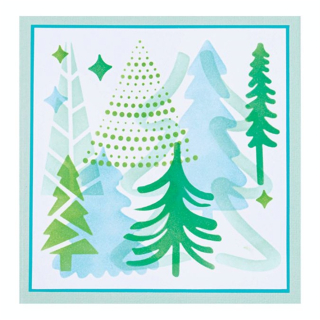 Pochoirs à plusieurs couches 15 x 15 cm 4 pcs Doodle Trees - Sizzix - Rougier et Plé