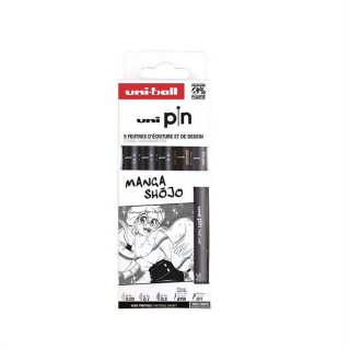 Feutres techniques uni Pin Pochette Manga Shojo 5 pcs - Uni-Ball - Rougier et Plé