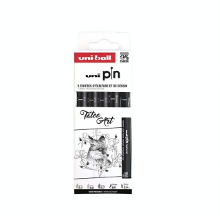 Feutres techniques uni Pin Pochette Tatoo Art 5 pcs - Uni-Ball - Rougier et Plé