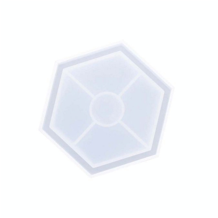 Moule en silicone Sous-verre hexagonal 11,5 x 10 cm - Jesmonite - Rougier et Plé