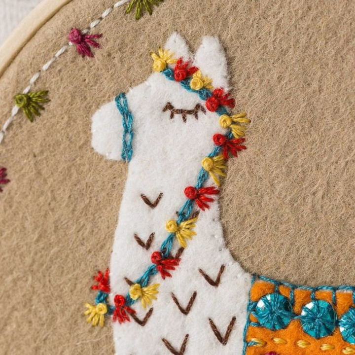 Kit Tambour Appliqué Lama - Corinne Lapierre - Rougier et Plé