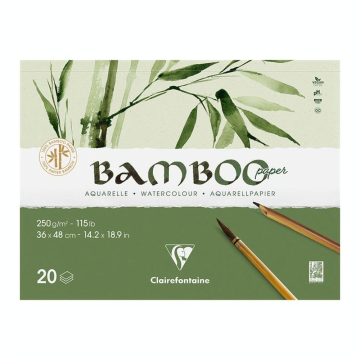 Papier Aquarelle Bamboo 250 g/m² Bloc de 20 feuilles - Clairefontaine - Rougier et Plé