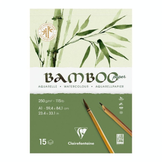 Papier Aquarelle Bamboo 250 g/m² Bloc de 15 feuilles - Clairefontaine - Rougier et Plé