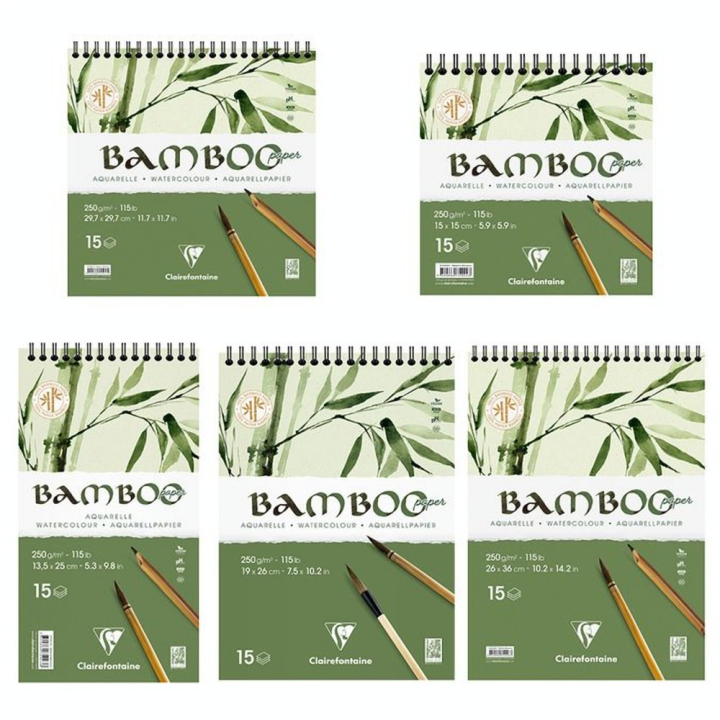 Papier Aquarelle Bamboo 250 g/m² Bloc Spiralé de 15 feuilles - Clairefontaine - Rougier et Plé