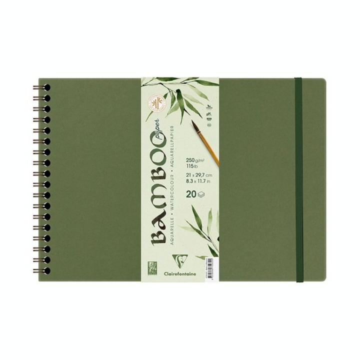 Papier Aquarelle Bamboo 250 g/m² Bloc Spiralé de 20 feuilles - Clairefontaine - Rougier et Plé