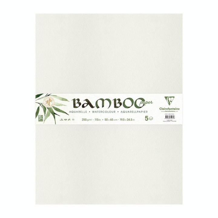 Papier Aquarelle Bamboo 250 g/m² 5 feuilles - Clairefontaine - Rougier et Plé