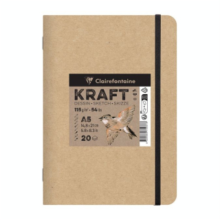 Carnet de Dessin Kraft 115 g/m² 20 Feuilles - Piqué - Clairefontaine - Rougier et Plé