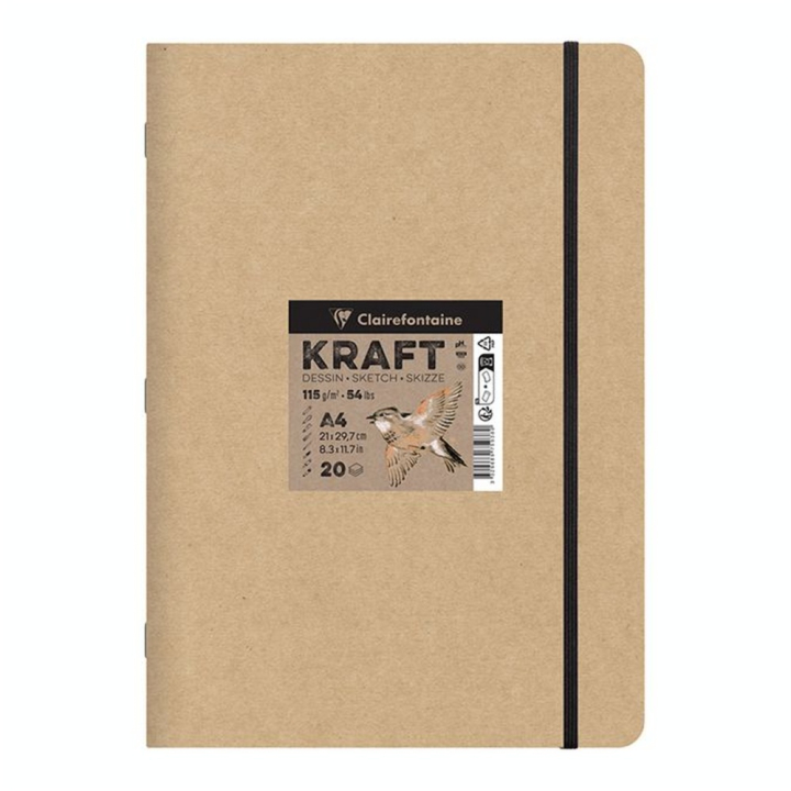 Carnet de Dessin Kraft 115 g/m² 20 Feuilles - Piqué - Clairefontaine - Rougier et Plé