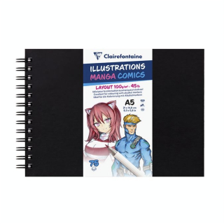 Carnet Layout Spiralé 100 g/m² 75 Feuilles Illustrations Manga Comics - Clairefontaine - Rougier et Plé