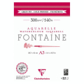 Papier Aquarelle Fontaine 300 g/m² Bloc de 12 Feuilles Grain Fin - Clairefontaine - Rougier et Plé