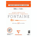 Papier Aquarelle Fontaine 300 g/m² Bloc de 12 Feuilles Grain Satiné - Clairefontaine - Rougier et Plé