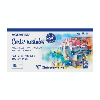 Bloc de Papier Aquarelle Aquapad Cartes Postales 300 g/m² - Clairefontaine - Rougier et Plé