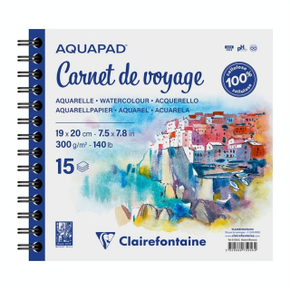 Papier Aquarelle Aquapad Carnet de voyage 300 g/m² - Clairefontaine - Rougier et Plé