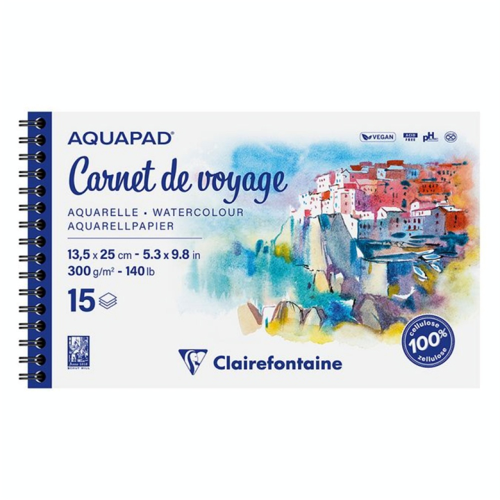 Papier Aquarelle Aquapad Carnet de voyage 300 g/m² - Clairefontaine - Rougier et Plé