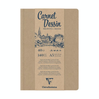 Carnet de Dessin 140 g/m² 40 Feuilles Blanches - Clairefontaine - Rougier et Plé