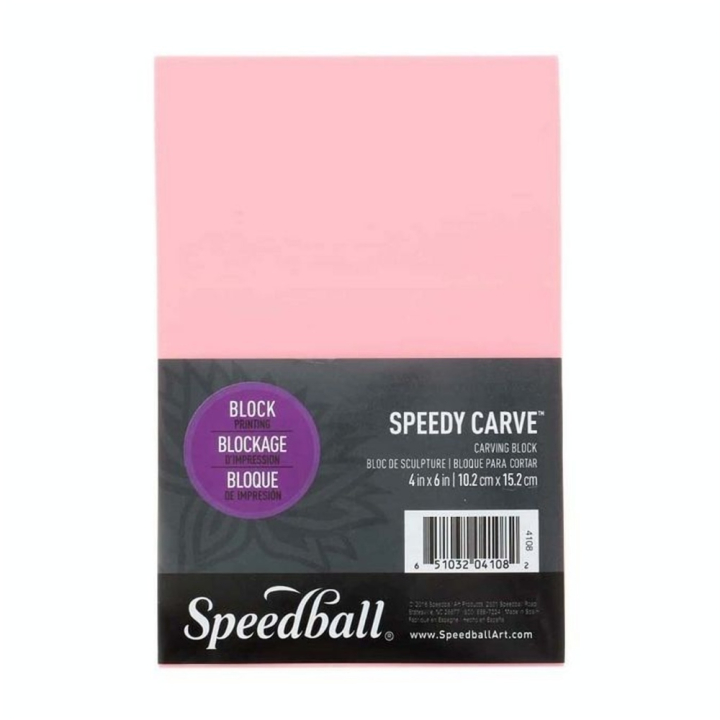 Bloc d'impression Speedy-Carve Rose souple - Speedball - Rougier et Plé