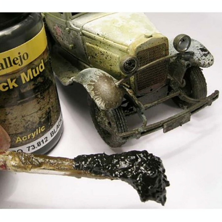 Peinture Maquette Acrylique Texturée 40 ml Boue épaisse Noire - Vallejo - Rougier et Plé