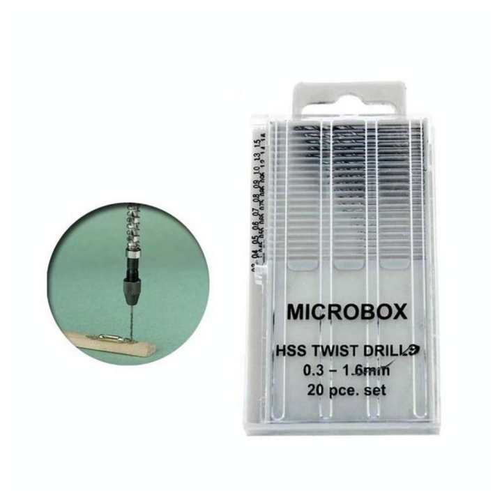 Mini Forets en acier 0.3-1.6 mm 20 pcs - Vallejo - Rougier et Plé