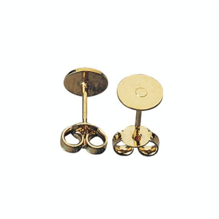 Boucle d'oreille avec plateau ø 6 mm Couleur or 4 pcs - Rayher - Rougier et Plé