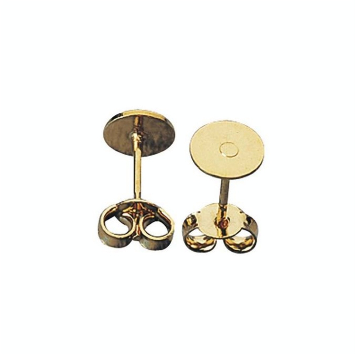 Boucle d'oreille avec plateau ø 6 mm Couleur or 4 pcs - Rayher - Rougier et Plé