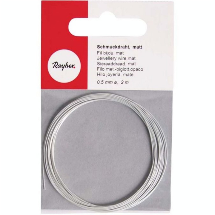 Fil pour Bijoux mat ø 0,5 mm x 2 m Couleur argent - Rayher - Rougier et Plé