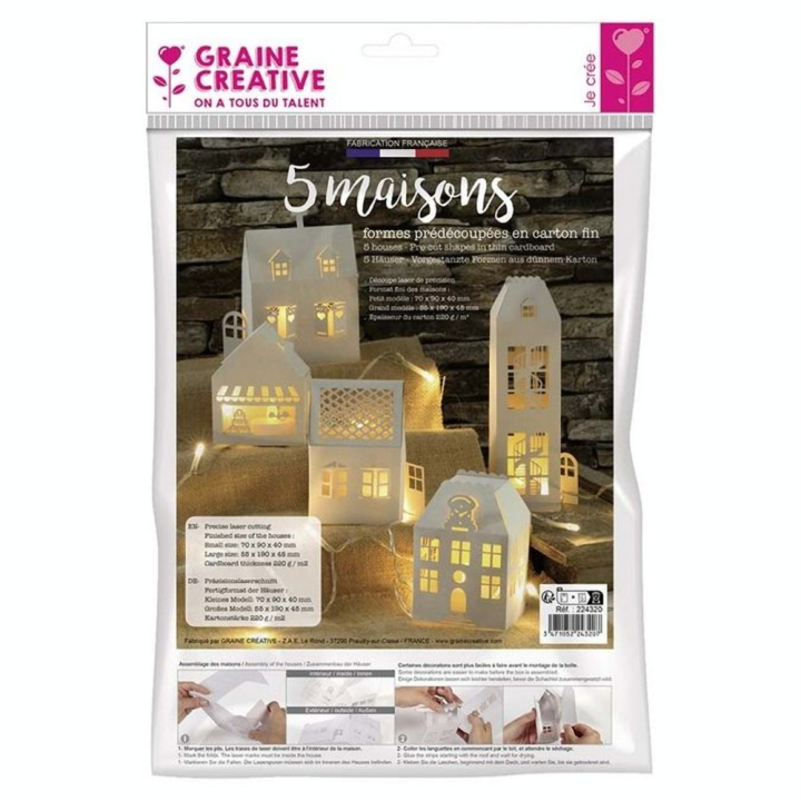Maison Blanche 220 g/m² Lot de 5 pcs - Graine Créative - Rougier et Plé